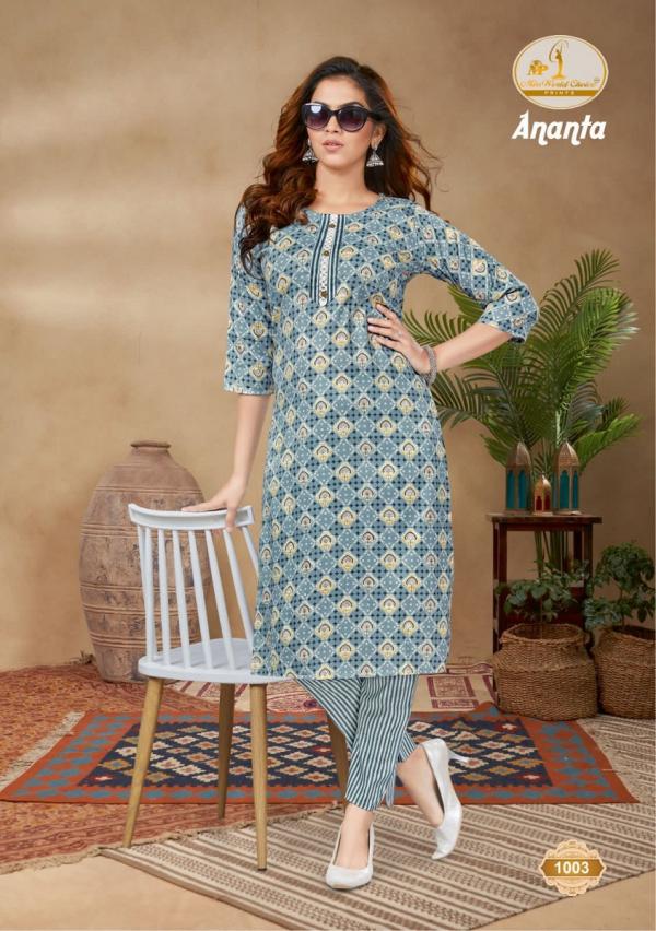 Miss World Ananta Vol-1 Cotton Exclusive Designer Kurti With Pant Collection